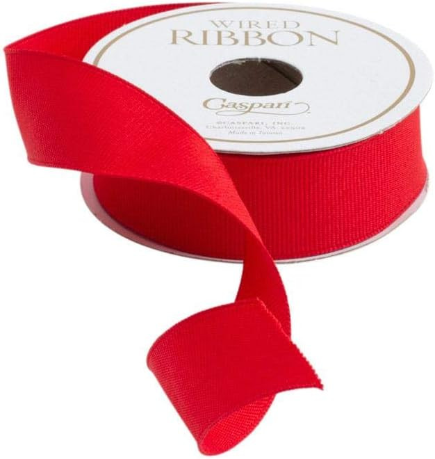 Caspari 1 Inch Wide Red Grosgrain Wired Ribbon - 24 Foot Spool | Amazon (US)