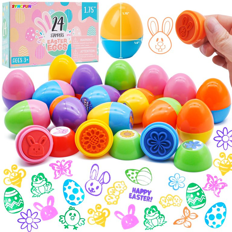 Syncfun 24 Pcs Easter Eggs Stamps for Kids,Easter Stampers Toys for Boys Girls Toddler,Easter Goo... | Walmart (US)