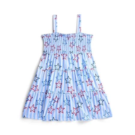 Fourth of July Girls Americana Smocked Dress from Way To Celebrate Sizes 4-18 | Walmart (US)