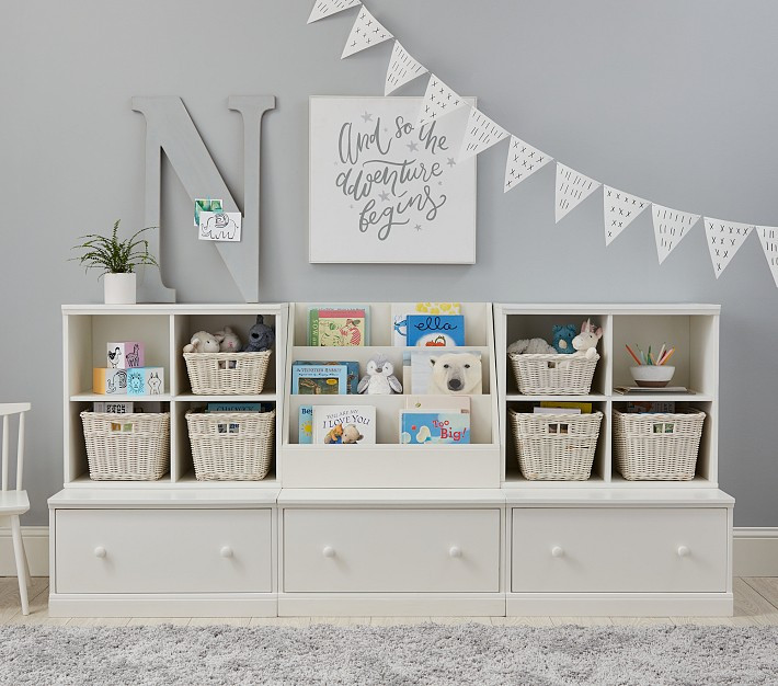 Cameron Cubby Wall Storage System with Bookrack | Pottery Barn Kids