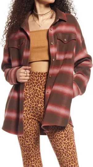 Lauren Herringbone Flannel Shirt Jacket | Nordstrom