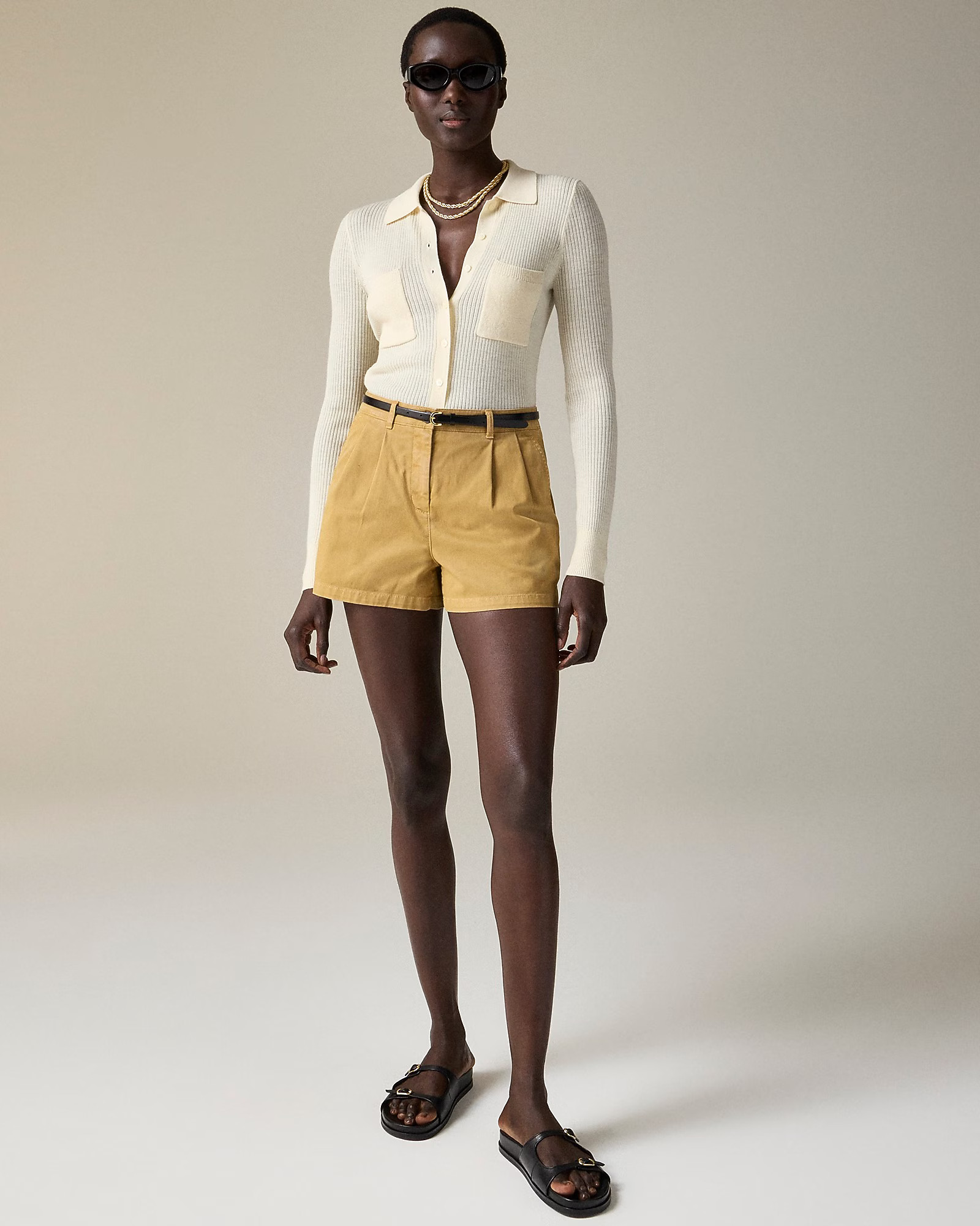 3" pleated heritage chino short | J. Crew US