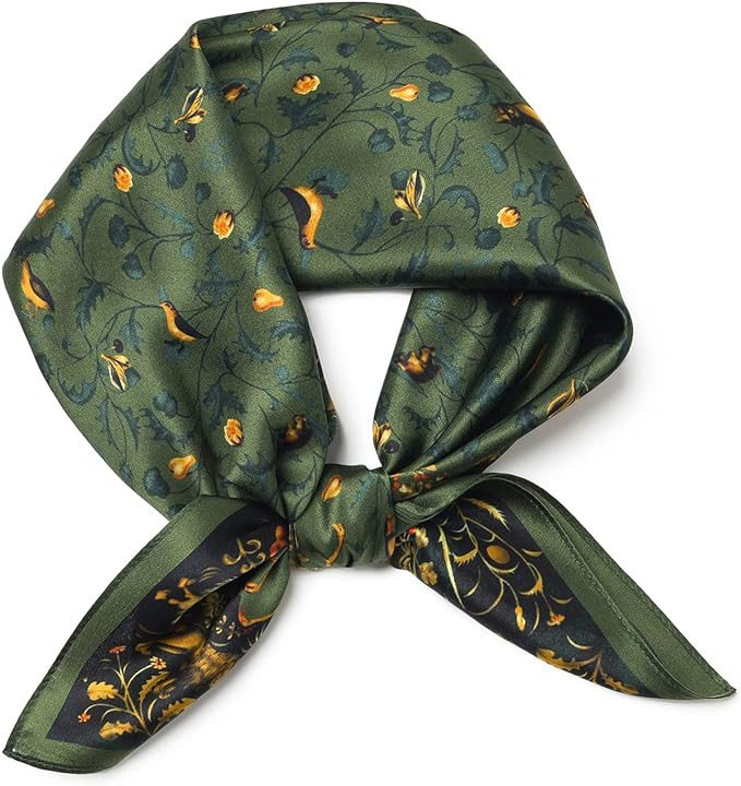 100% Mulberry Silk Scarf 25.6"x25.6" Square Women Neckerchief Headscarf - Lightweight Neck Scarf ... | Amazon (US)