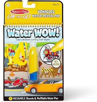 Melissa & Doug On the Go Water Wow! Reusable Water-Reveal Activity Pad - Vehicles - FSC Certified | Amazon (US)