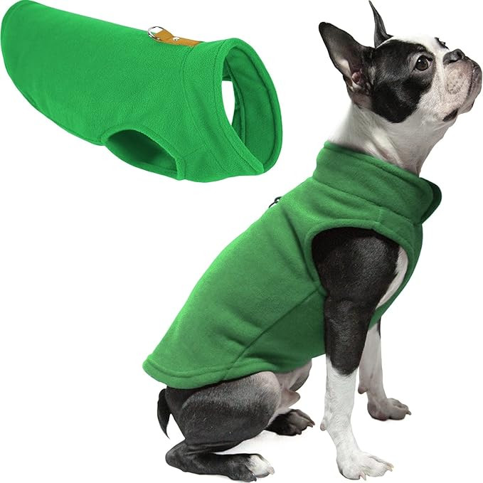 Gooby Fleece Vest Dog Sweater - Green, Small - Warm Pullover Fleece Dog Jacket with O-Ring Leash ... | Amazon (US)