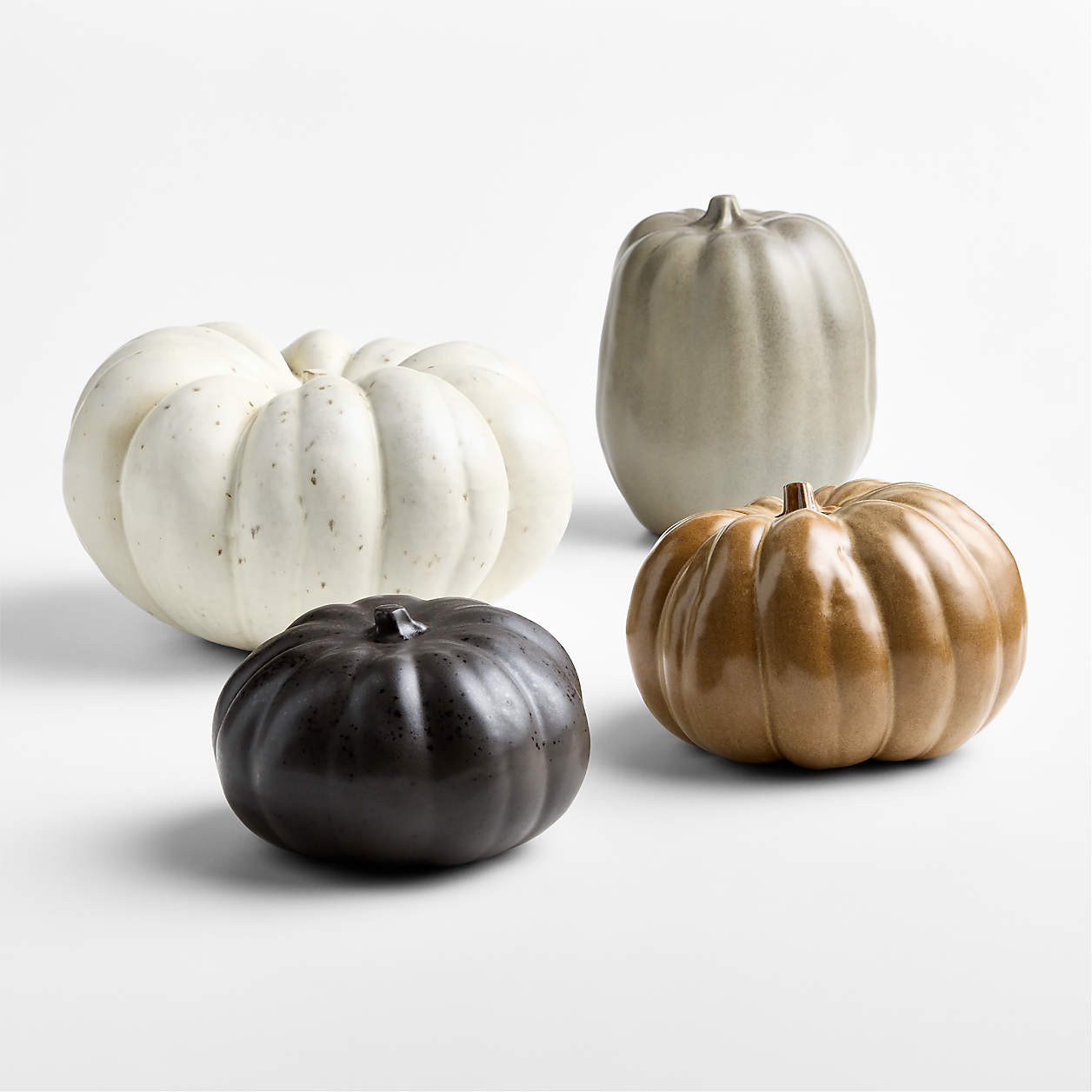 Harvest Ceramic Medium Caramel Pumpkin | Crate & Barrel | Crate & Barrel