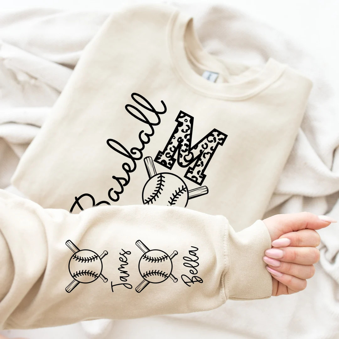 Custom Baseball Name Sweatshirt, Personalized Baseball Mom Gift, In My Baseball Mom Era Shirt, Ga... | Etsy (US)