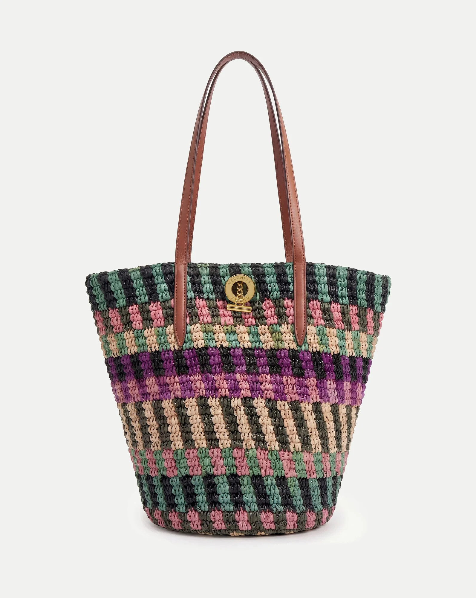 Raffia Anchor Basket Tote in Berry Multi | Veronica Beard | Veronica Beard