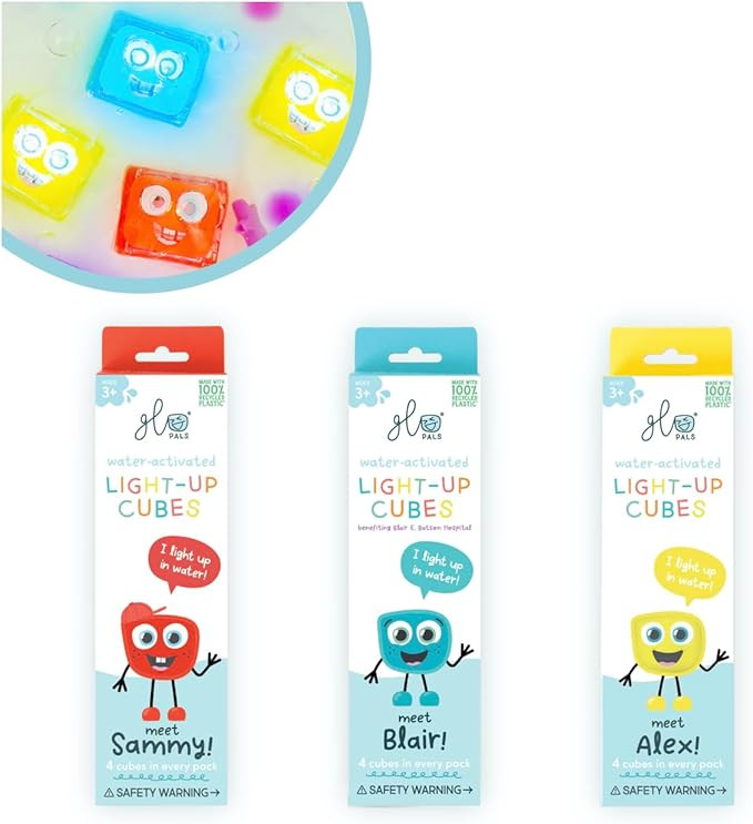 Glo Pals Water-Activated Light-Up Cubes Bundle for Sensory Play (Primary Pals – Yellow, Red + B... | Amazon (US)