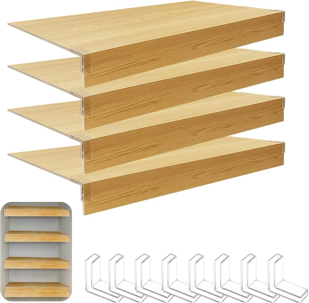 Wire Shelf Cover, Wire Rack Covers for Pantry,PVC Wood-Look Faux Wood Shelf Liners,35x16 Inch,Set... | Amazon (US)