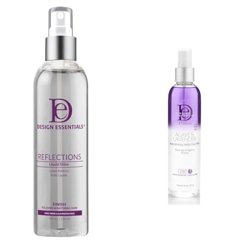 Design Essentials Reflections Liquid Shine 4 Ounce & Agave Lavender Blow-Dry Styling Primer 8 Ounce Bundle | Amazon (US)