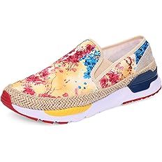 UUBARIS Women's Embroidered Floral Loafers Slip-On Sneakers Casual Shoes for Women | Amazon (US)