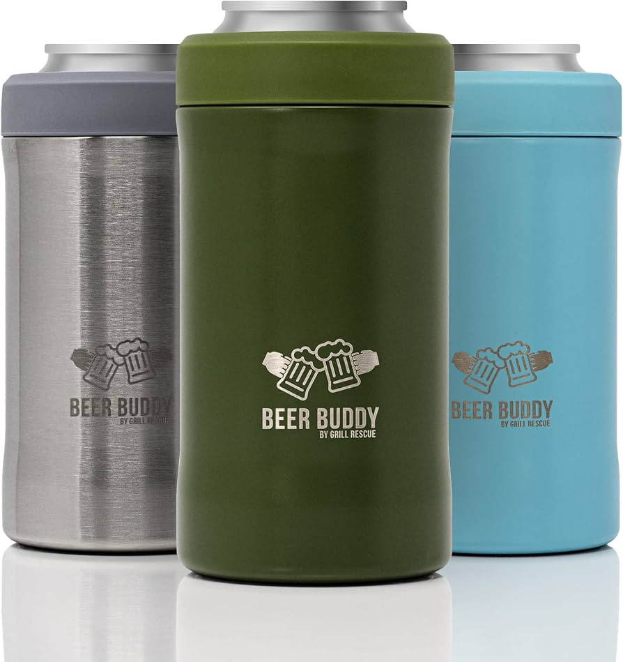 Grill Rescue Insulated Drink Buddy Can Holder – Vacuum-Sealed Stainless Steel for 12oz regular ... | Amazon (US)