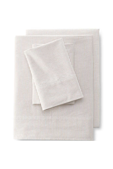 Cotton Oxford Stripe Bed Sheet Set | Lands' End (US)
