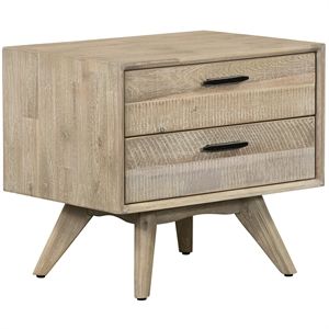 Baly Acacia Mid-Century 2 Drawer Night stand | Cymax