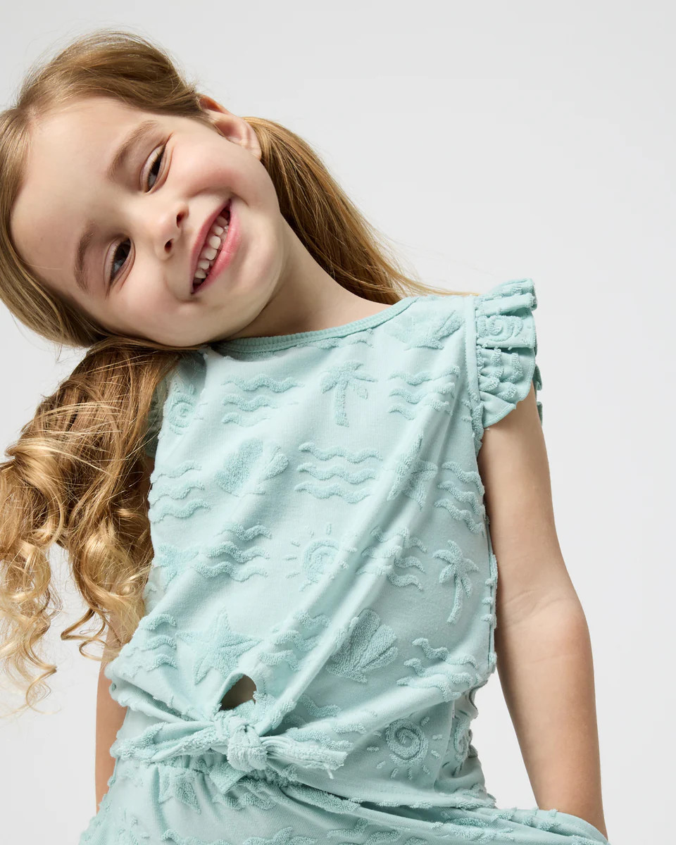 Coastal Rays Bow Front Flutter Top | Little Sleepies