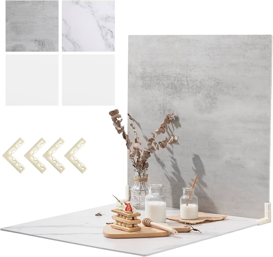 Photo Backdrop Boards, Replica Surfaces, Photography Background for Food and Studio, 2 PCS 4 Patt... | Amazon (US)