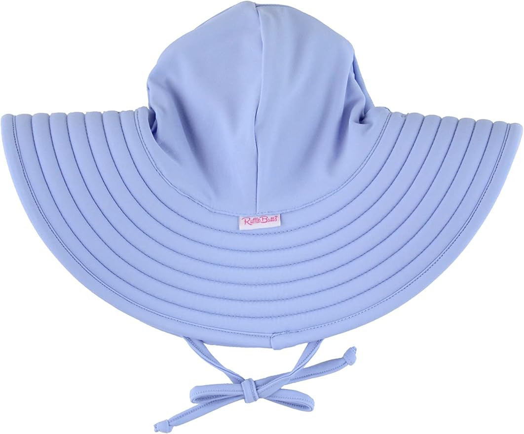 RuffleButts® Baby/Toddler Girls UPF 50+ Sun Protective Wide Brim Swimwear Sun Hat | Amazon (US)