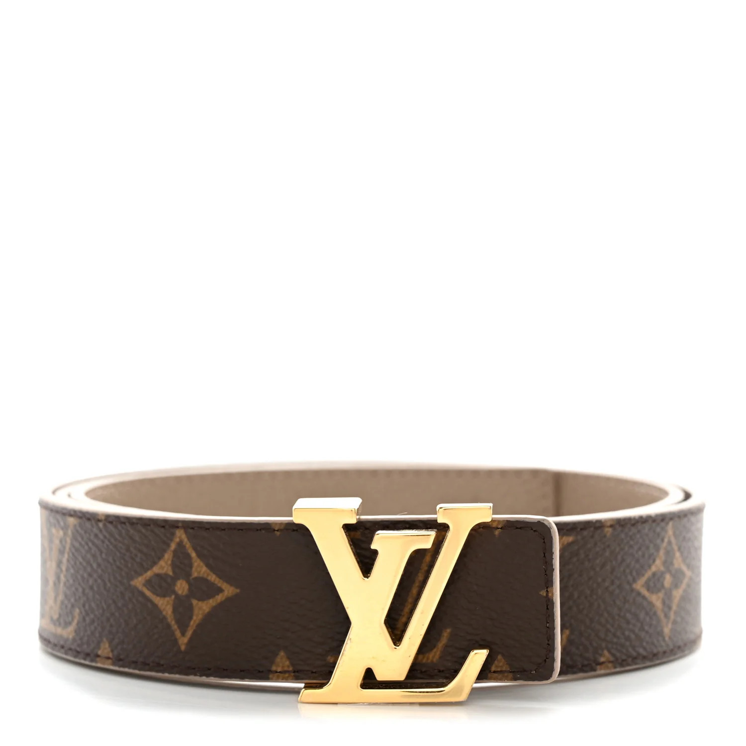 Calfskin Monogram 30mm LV Initiales Reversible Belt 90 36 Beige | FASHIONPHILE (US)
