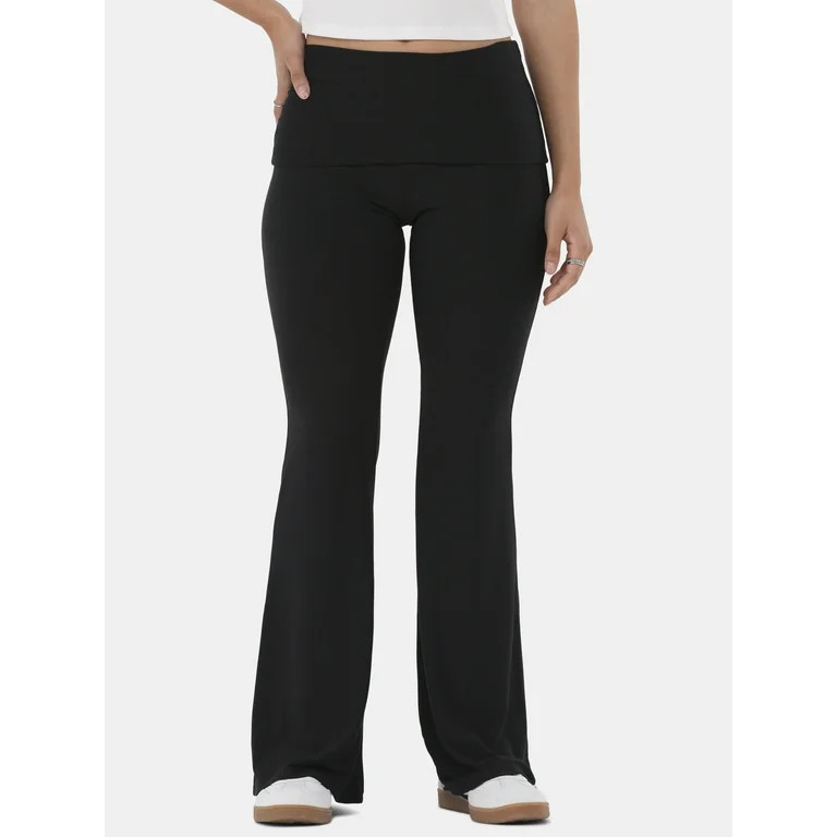 No Boundaries Foldover Flare Pant, Women's | Walmart (US)