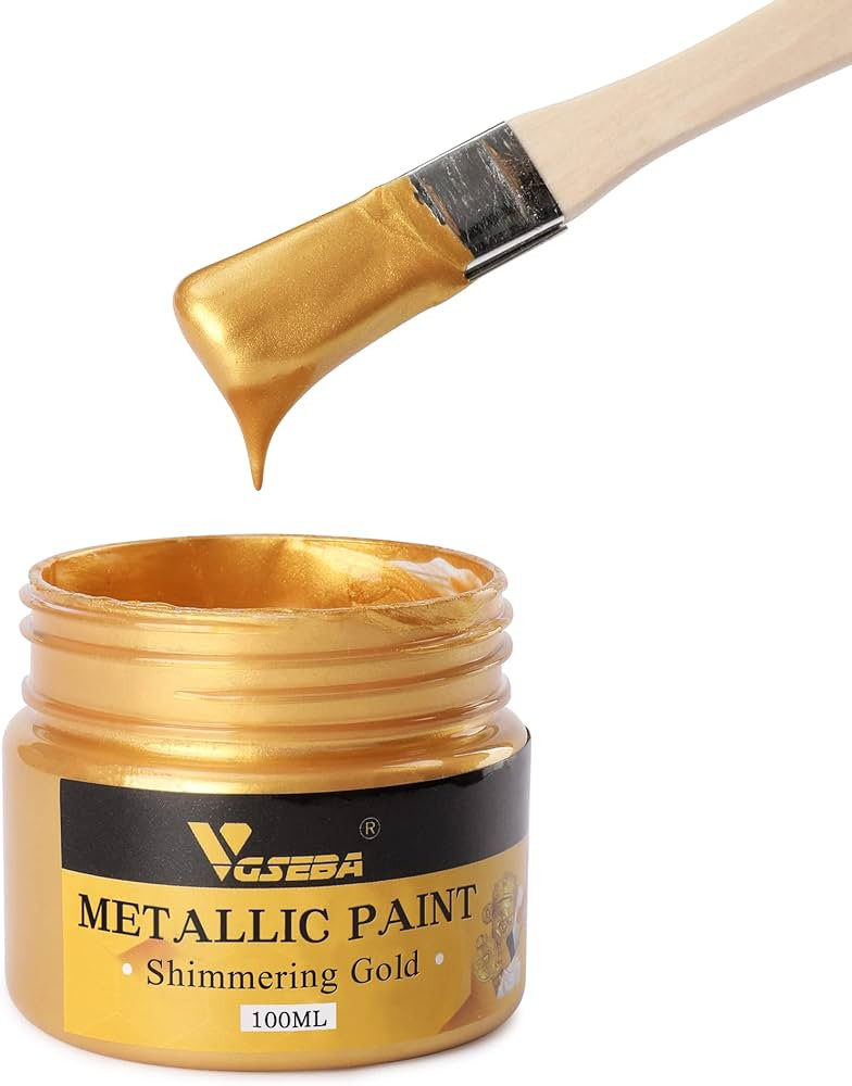 Acrylic Paint Metallic Gold, Non Toxic, Non Fading, 100ml Gold Leaf Paint for Art, Painting, Hand... | Amazon (US)