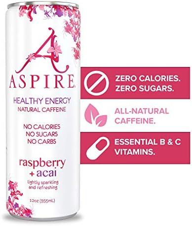 ASPIRE Healthy Energy Drink – Raspberry Acai, 12 Pack – Zero Sugar, Calories or Carbs – Ket... | Amazon (US)