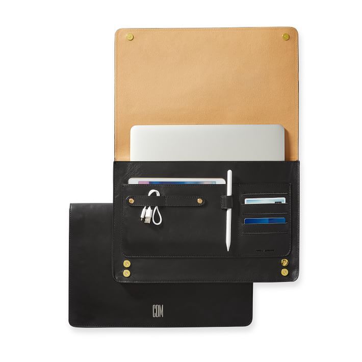 Essential Leather Laptop Envelope, Foil Debossed | Mark and Graham