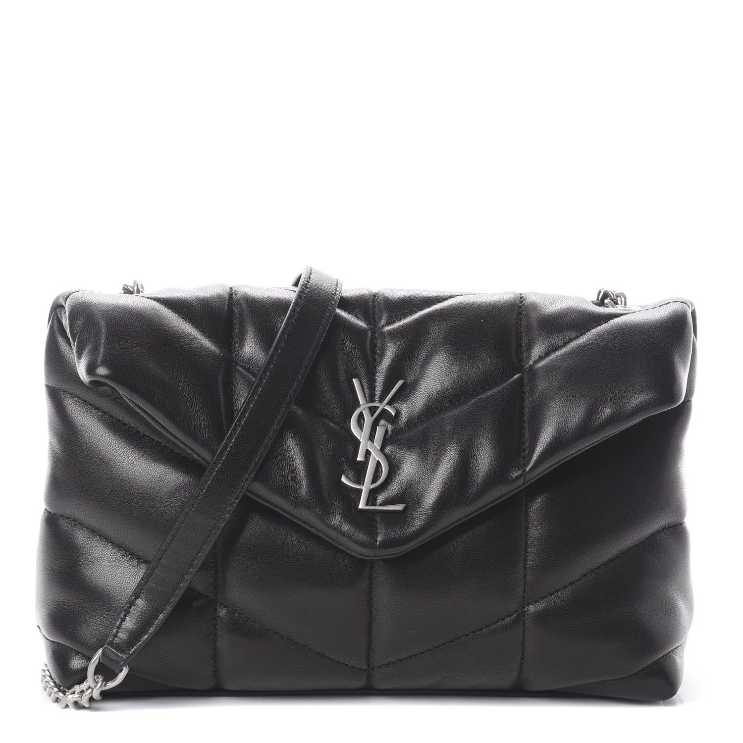 SAINT LAURENT

Lambskin Quilted Mini Loulou Puffer Monogram Chain Satchel Black | Fashionphile