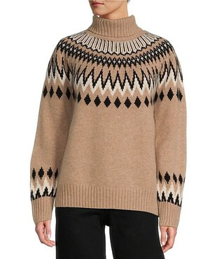 Caroline Fair Isle Cashmere Turtleneck Sweater | Dillard's