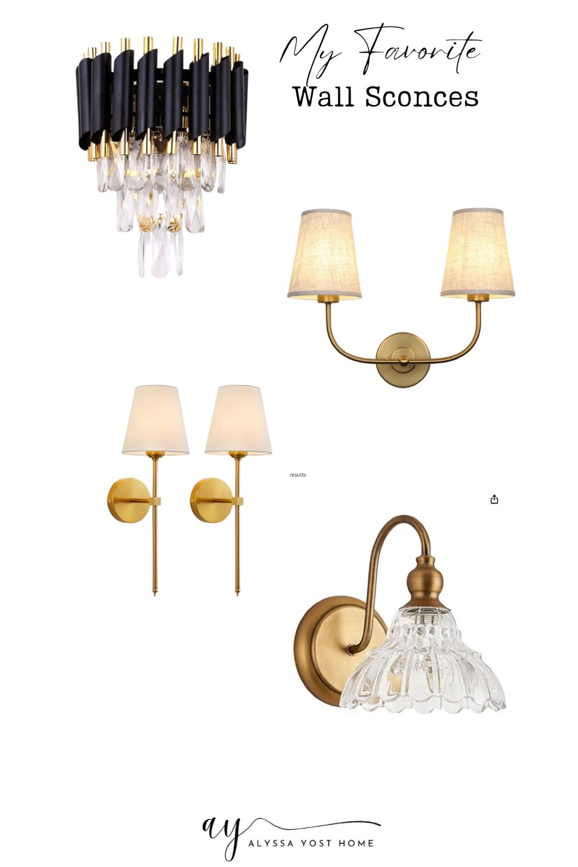 A few of my favorite Traditional wall sconces. Any of these would add beauty and elegance to your room!