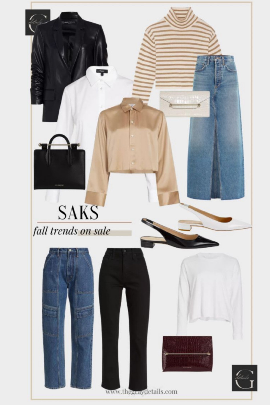 Fall trends on sale at saks friends and family event

Fall leather black leather jacket
Jeans
Relaxed tee
Long denim skirt

#LTKsalealert #LTKover40 #LTKitbag