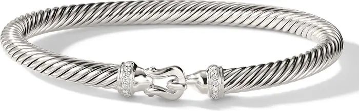 Buckle Classic Cable Bracelet in Sterling Silver with Pavé Diamonds, 5mm | Nordstrom