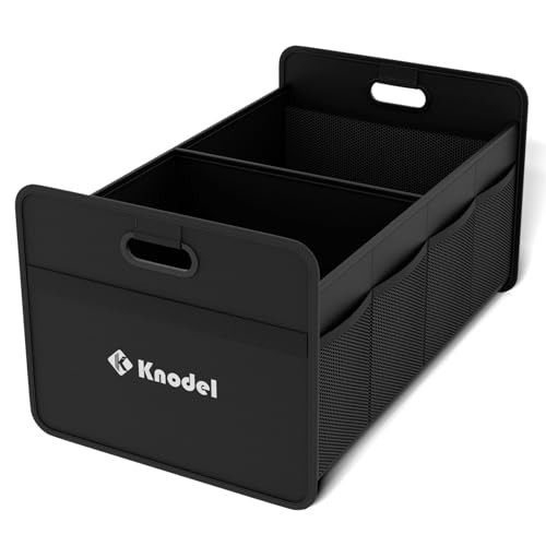 K KNODEL Car Trunk Organizer, Foldable Organizer for Car, Automotive Consoles & Organizers, Storage with Reinforced Handles (Small, Black) | Amazon (US)