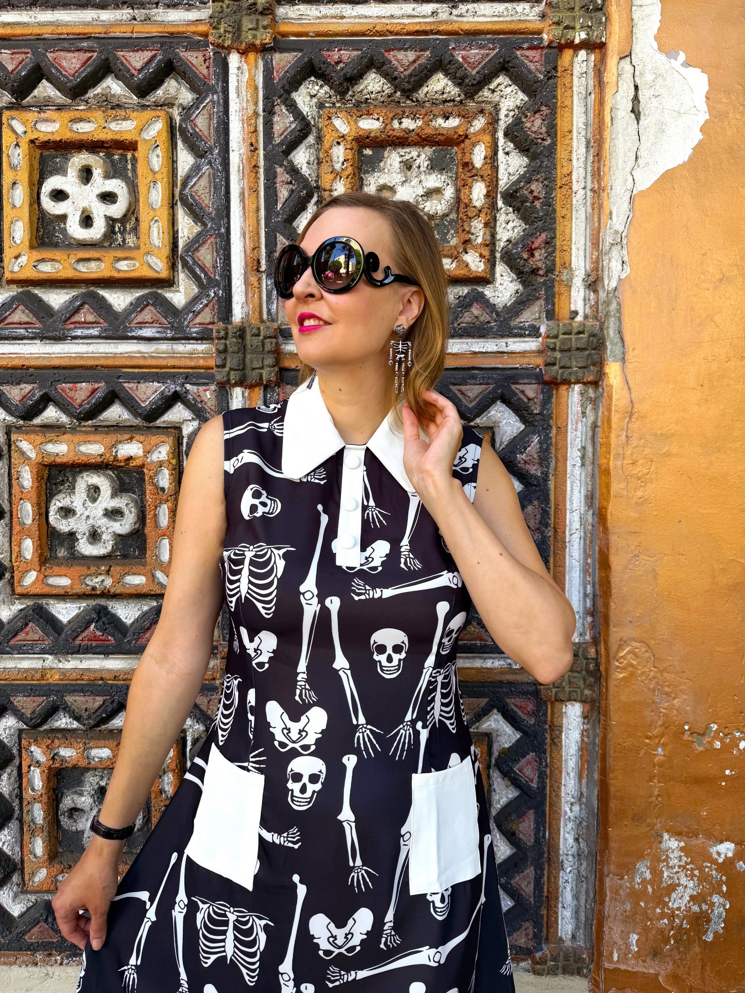 Halloween dress and earrings ☠️ 

#LTKFindsUnder100 #LTKSeasonal #LTKFallSale