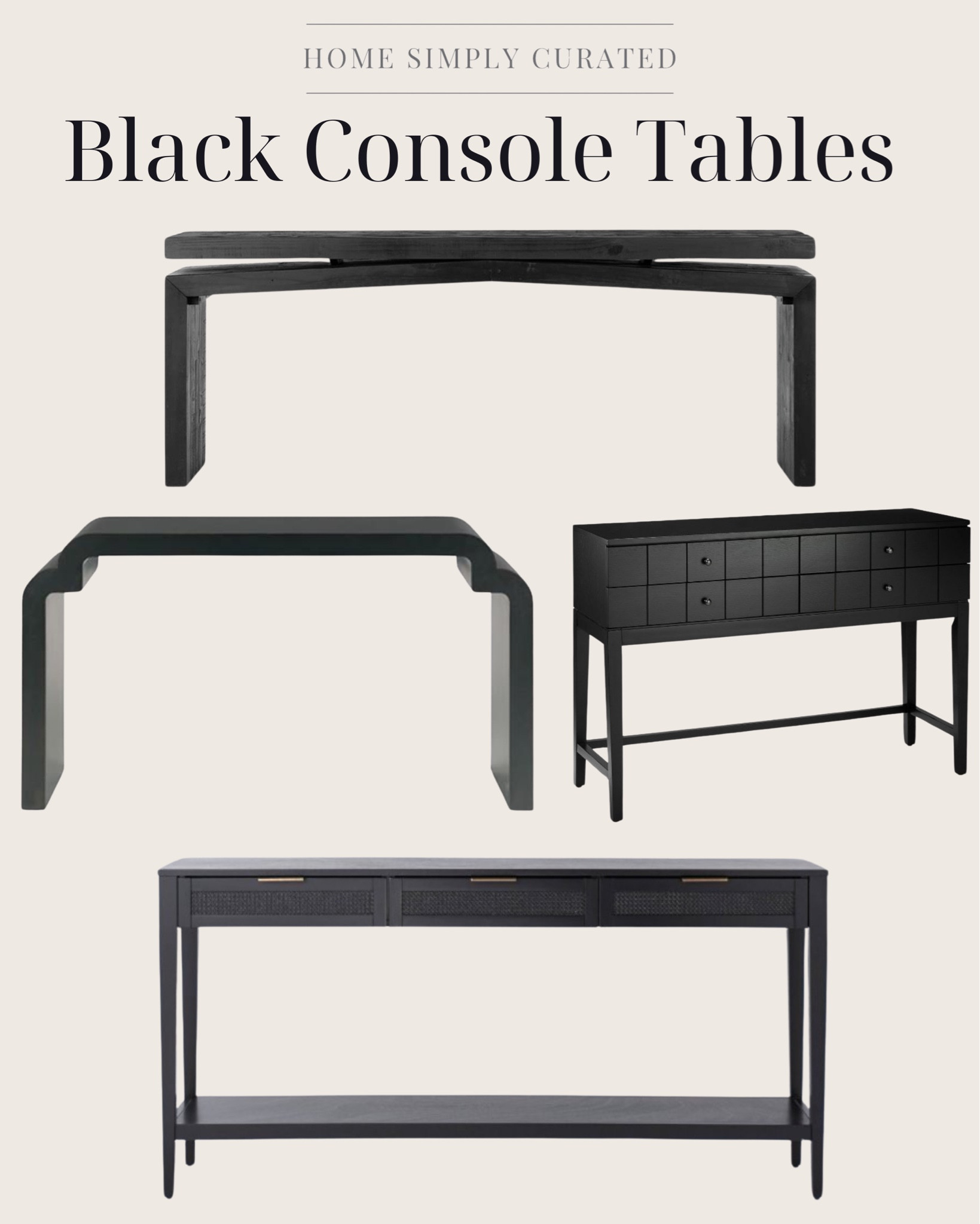 Beautiful black console tables in a variety of sizes and price points! Entryway tables. 

#LTKHome