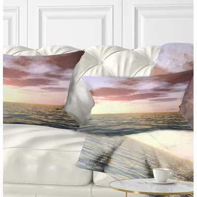 Purple Tinged Atlantic Seashore - Sea & Shore Printed Throw Pillow | Wayfair North America