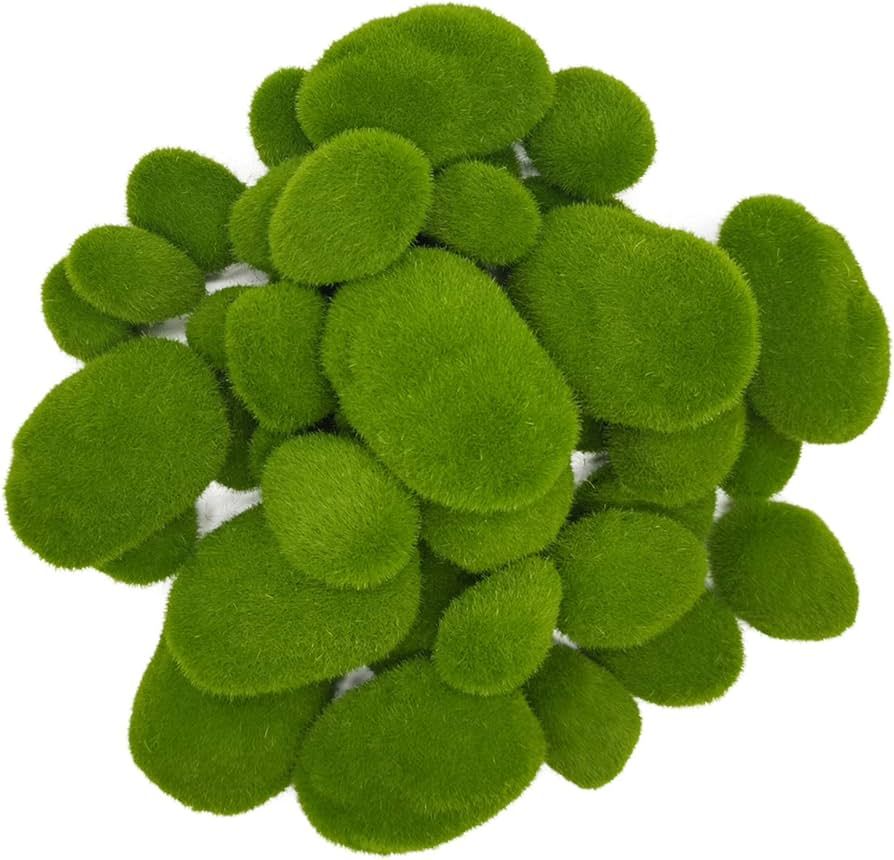 RONYOUNG 40PCS 4 Size Artificial Moss Rocks Decorative, Green Moss Balls,Moss Stones, Green Moss ... | Amazon (US)