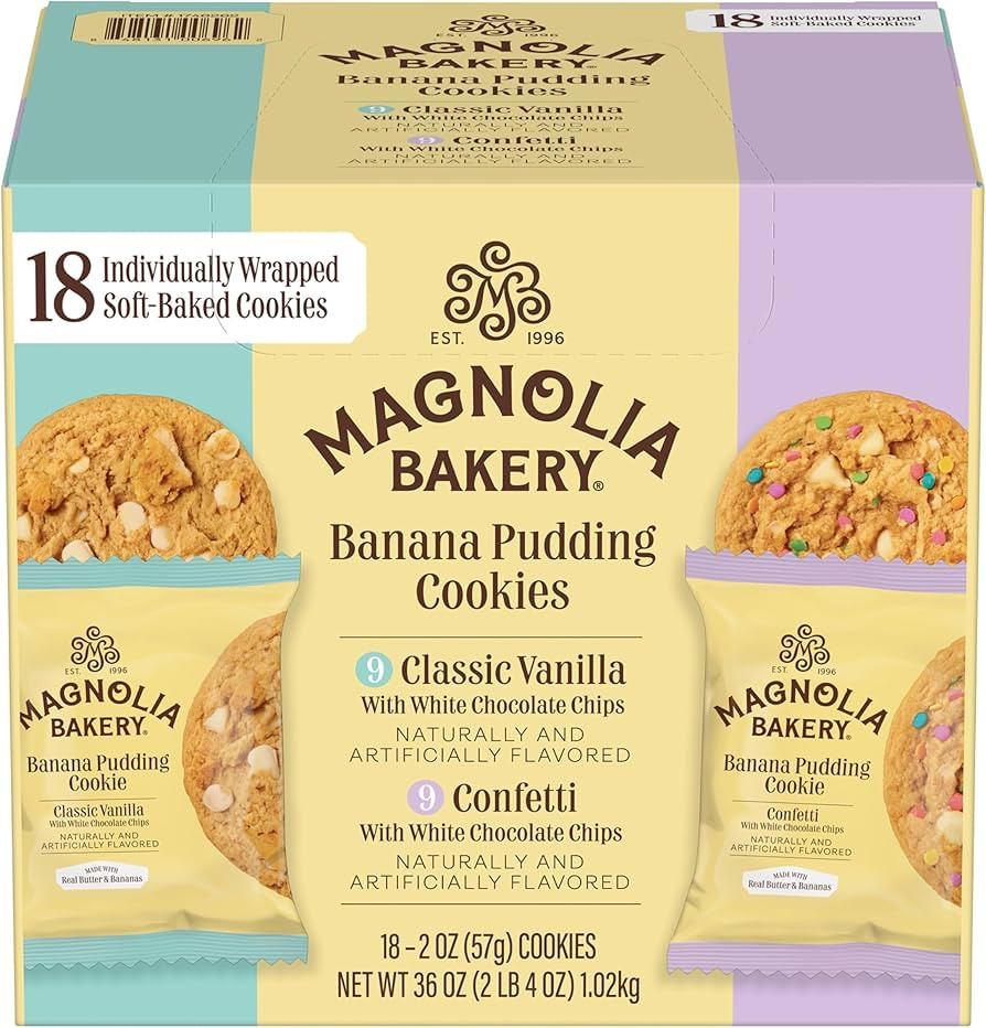 Magnolia Bakery Banana Pudding Cookies Value Pack, 2 Ounce (Pack of 18), Soft-Baked, Classic Vani... | Amazon (US)
