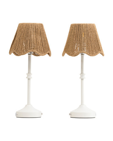 2pk 15.5in Rechargeable Rattan Metal Table Lamps | Marshalls