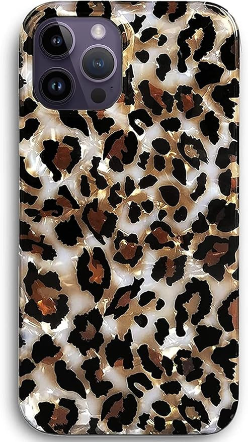 J.west iPhone 14 Pro Max Case - Luxury Sparkle Clear Leopard Print Soft Silicone Cover for Girls ... | Amazon (US)