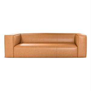 Aurora Modern Loft Living Room Furniture Top Leather Sofa in Cognac | Homesquare
