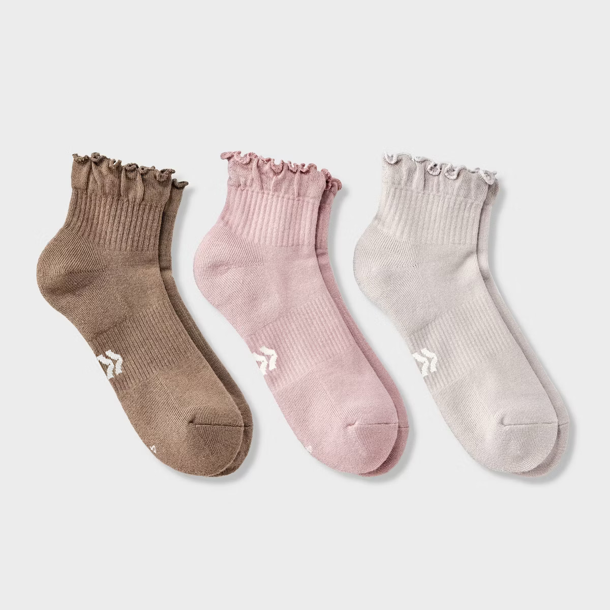 Women's Cushioned Ruffle 3pk Athletic Ankle Socks - All In Motion™ 4-10 | Target