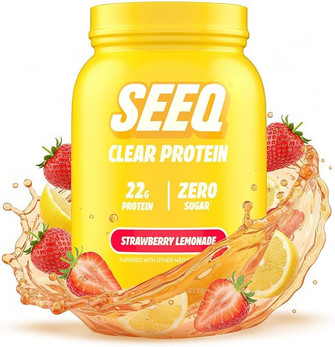 SEEQ Clear Whey Isolate Protein Powder, Strawberry Lemonade - 22 Servings, 22g Protein Per Servin... | Amazon (US)
