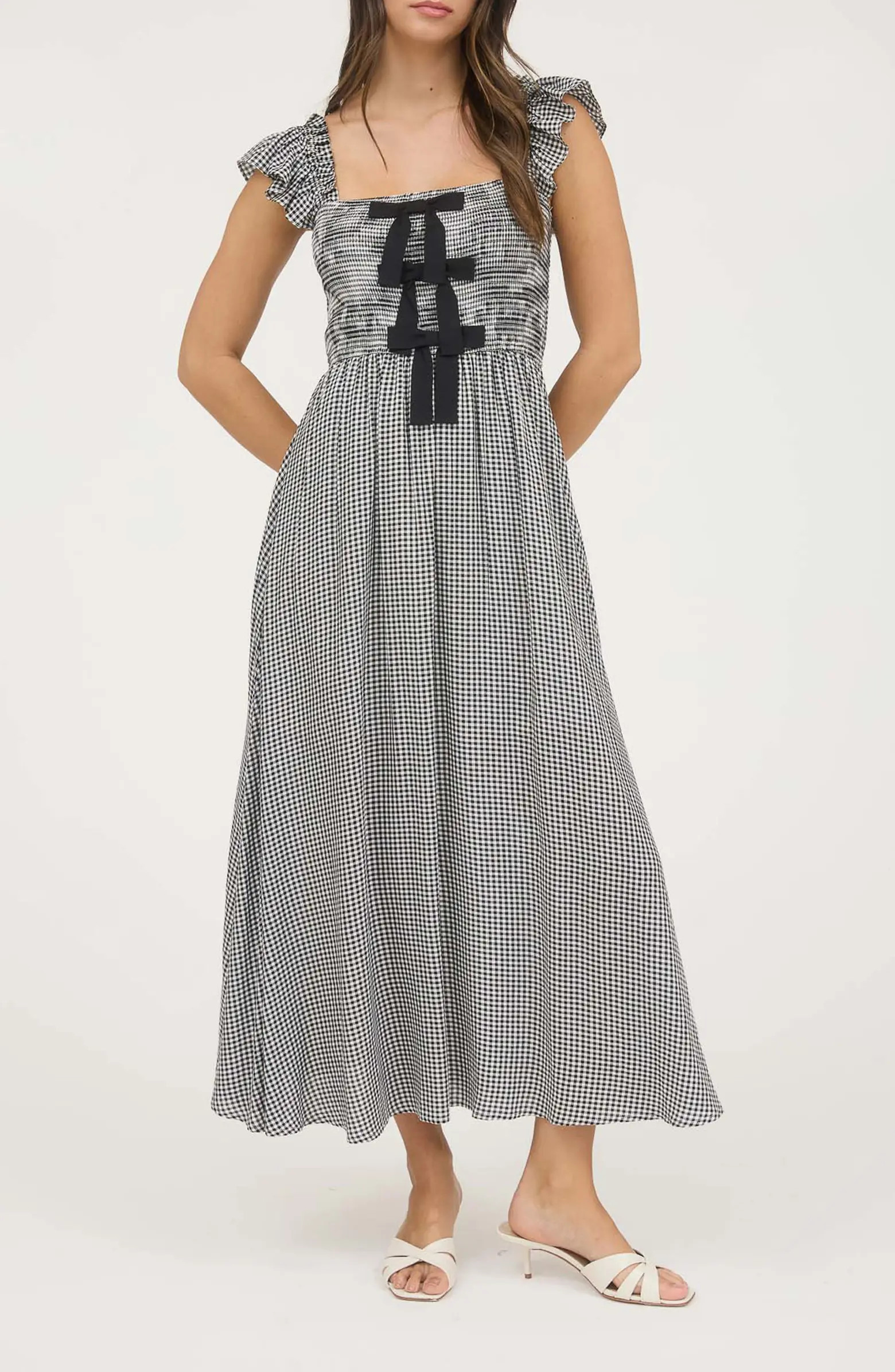 Blu Pepper Bow Trim Midi Dress | Nordstromrack | Nordstrom Rack