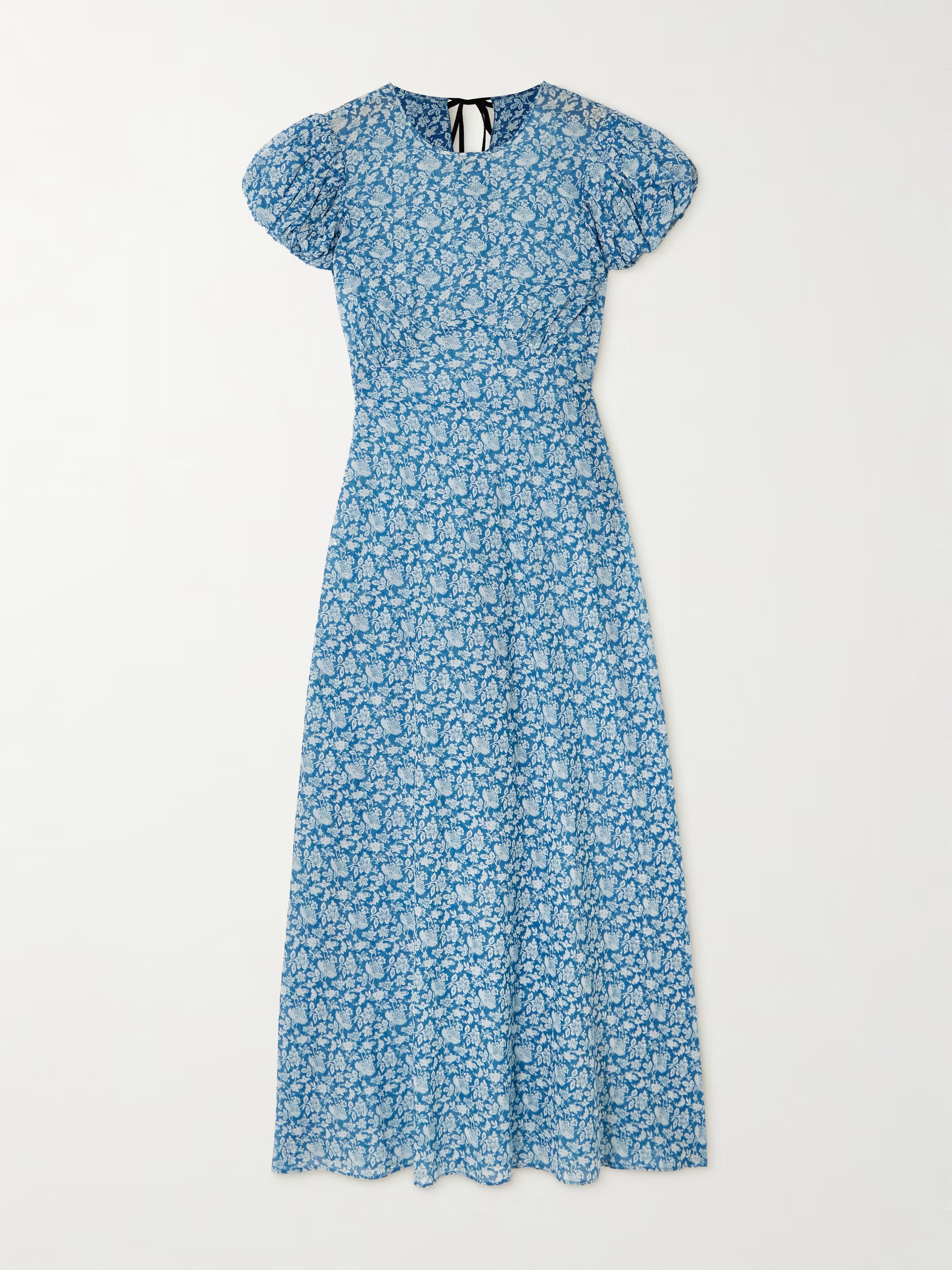 Romina tie-detailed floral-print organic cotton-voile midi dress | NET-A-PORTER (US)