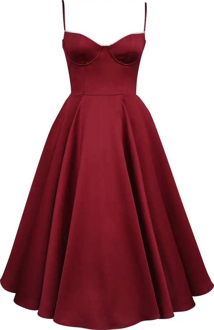 Mademoiselle Sweetheart Neck Satin Cocktail Dress | Nordstrom