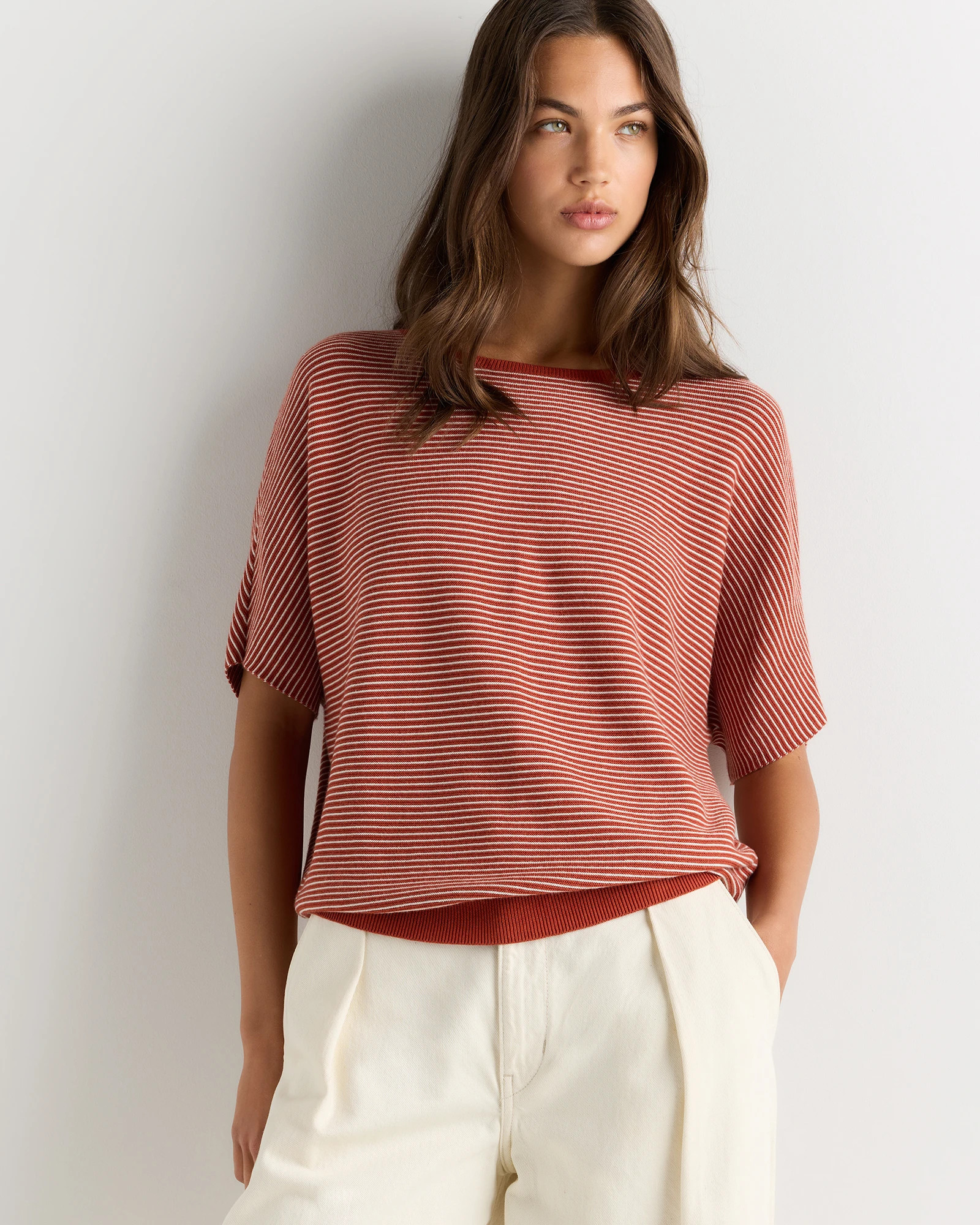 Lightweight Cotton Cashmere Link-Stitch Dolman Sweater | Quince