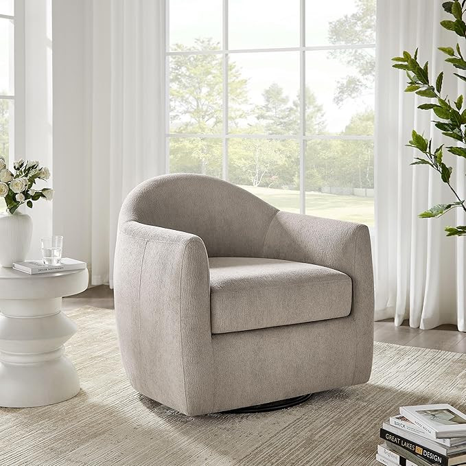 360° Swivel Accent Chair, Comfy Swivel Barrel Chairs, Modern Upholstered Arm Chair for Living Ro... | Amazon (US)