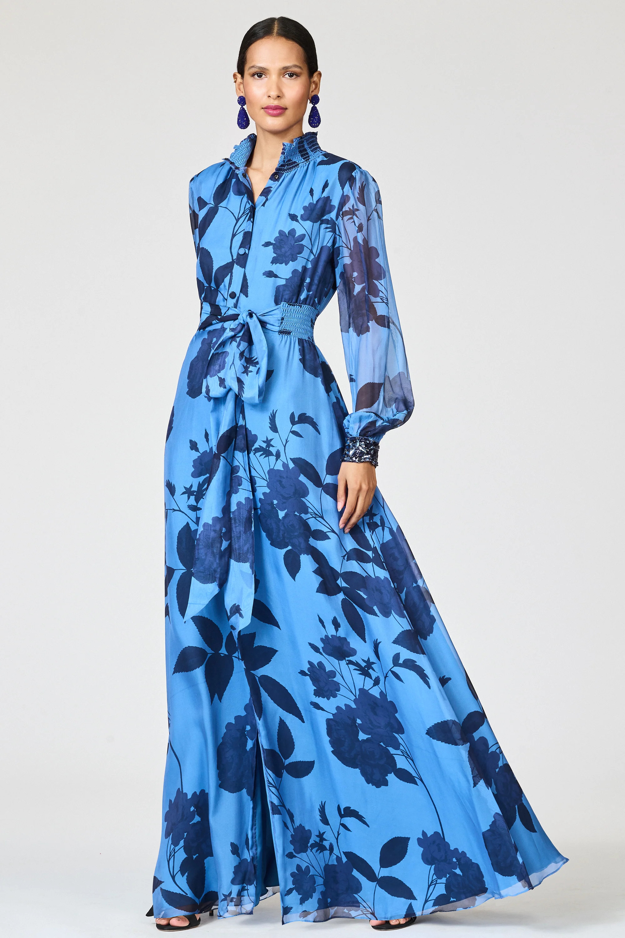 EMBROIDERED CASSANDRA GOWN - CELESTIAL BLOOMS | Sachin and Babi