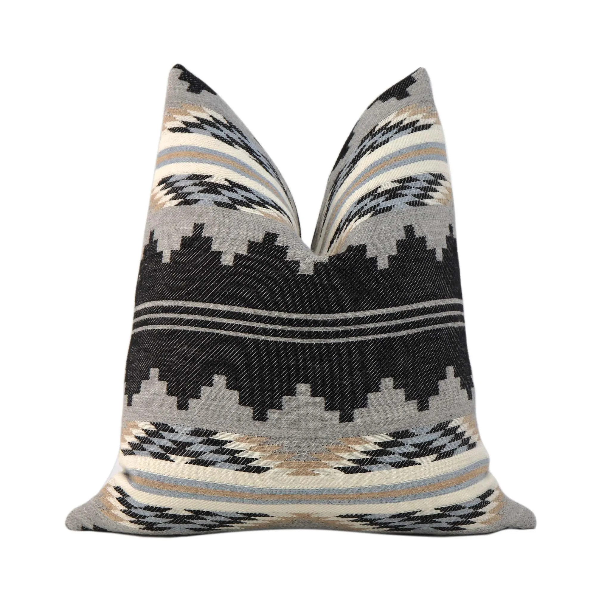 Schumacher Monsoon Navy Pillow Cover, Southwestern Geometric Throw Pillow, Luxury Wool Aztec Cushion, Modern Rustic Decor, High End Custom | Etsy (Global)